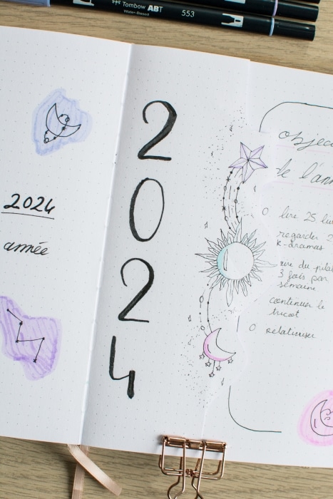 bullet-journal-couverture-2024-set-up-2024-plan-with-me